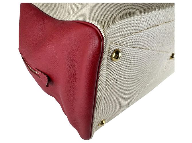 Borsa Boston Victoria 50 di Hermès Rosso Beige - vista 8