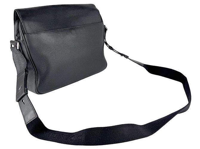 Borsa a spalla in pelle nera Prada Nero - vista 10