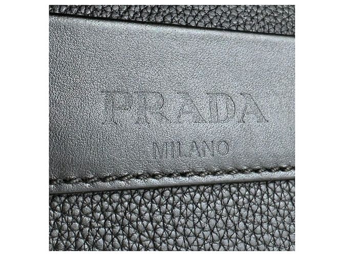 Borsa a spalla in pelle nera Prada Nero - vista 11