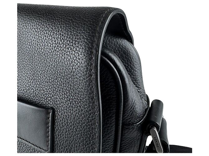 Borsa a spalla in pelle nera Prada Nero - vista 7