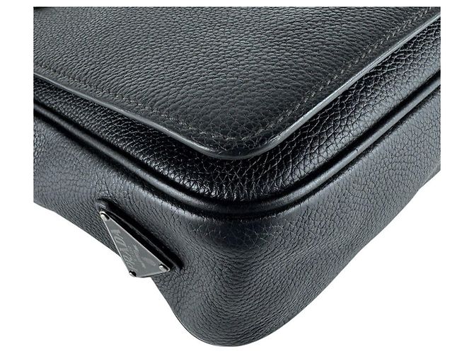 Borsa a spalla in pelle nera Prada Nero - vista 8