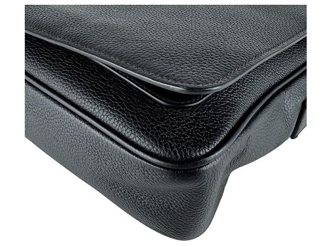 Borsa a spalla in pelle nera Prada Nero - vista 9