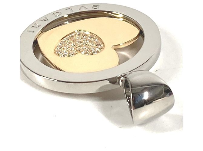 Bulgari Collana Pendente Cuore Tondo in Oro 18K e Oro Bianco Bvlgari - vista 3