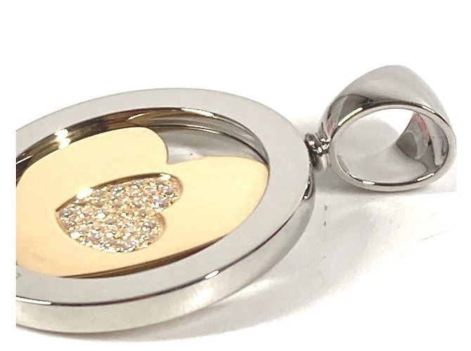 Bulgari Collana Pendente Cuore Tondo in Oro 18K e Oro Bianco Bvlgari - vista 8
