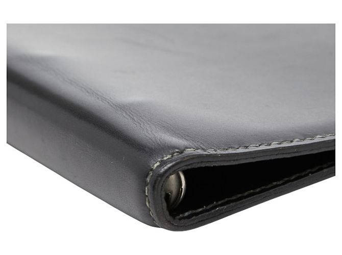 Ring Couverture de planificateur système en cuir noir Hermès - vue 8