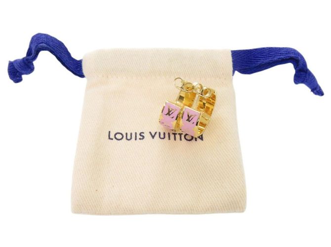 Orecchini a cerchio in smalto Nanogram Louis Vuitton Rosa D'oro - vista 2