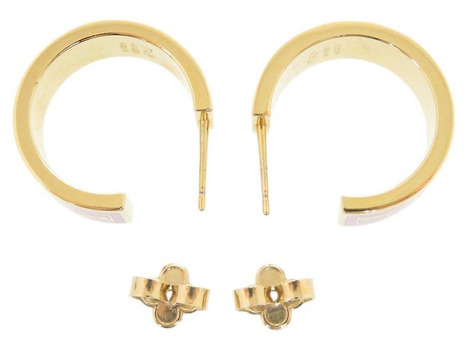 Orecchini a cerchio in smalto Nanogram Louis Vuitton Rosa D'oro - vista 6