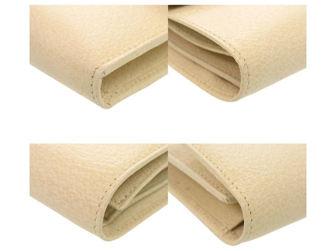 Billetera de cuero Corda beige plegable Prada 1M0510 - vista 4
