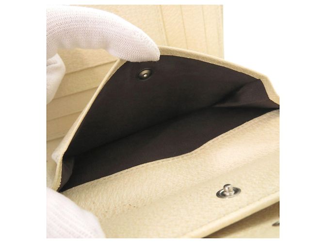 Billetera de cuero Corda beige plegable Prada 1M0510 - vista 7