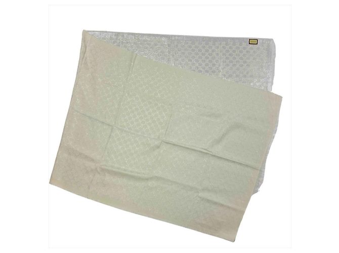 Stola Gucci GG Lame Bianca in Cotone e Rayon Bianco - vista 3