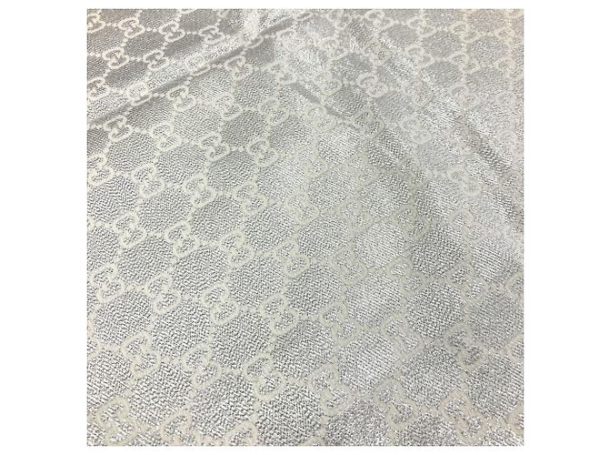 Stola Gucci GG Lame Bianca in Cotone e Rayon Bianco - vista 4