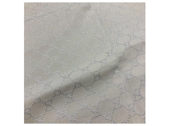Stola Gucci GG Lame Bianca in Cotone e Rayon Bianco - vista 5