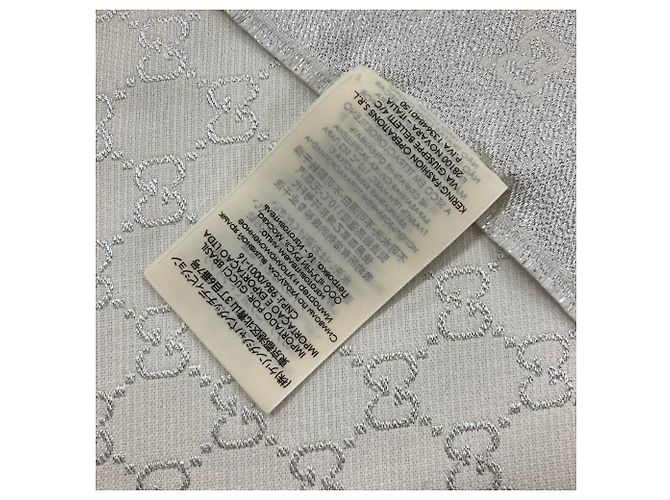 Stola Gucci GG Lame Bianca in Cotone e Rayon Bianco - vista 8