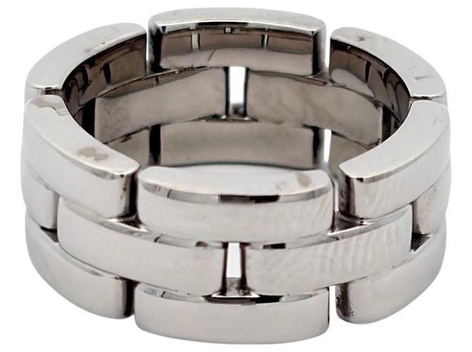 Anello Maillon Panthère a 3 File in Oro Bianco 18K di Cartier D'oro - vista 2