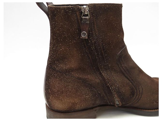 SCARPE BERLUTI BOOTIES 9.5 43.5 CAMOSCIO & PELLE MARRONE - vista 13