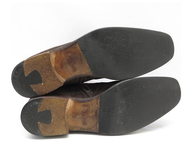 SCARPE BERLUTI BOOTIES 9.5 43.5 CAMOSCIO & PELLE MARRONE - vista 6