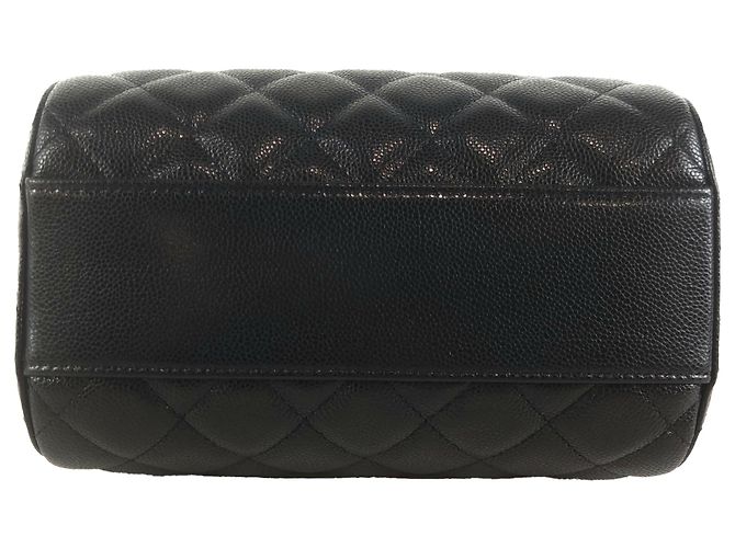 Bowling Chanel Borsa cilindrica in caviale, borsa a spalla, borsa a tracolla Nero - vista 5