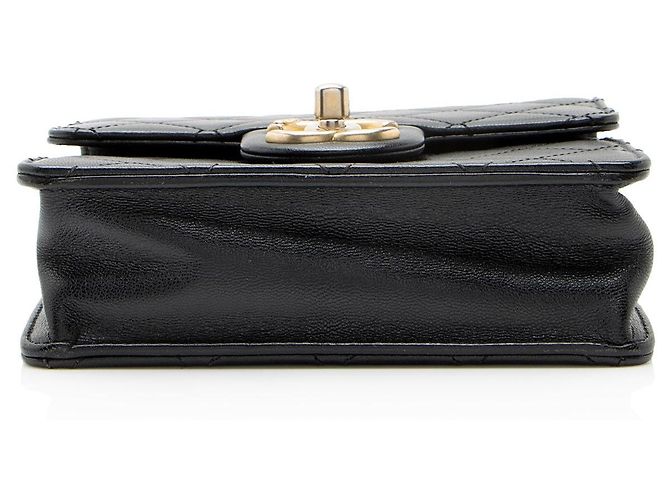 Gabrielle Borsa a tracolla verticale piccola in pelle di agnello chic con perle Chanel Nero - vista 4