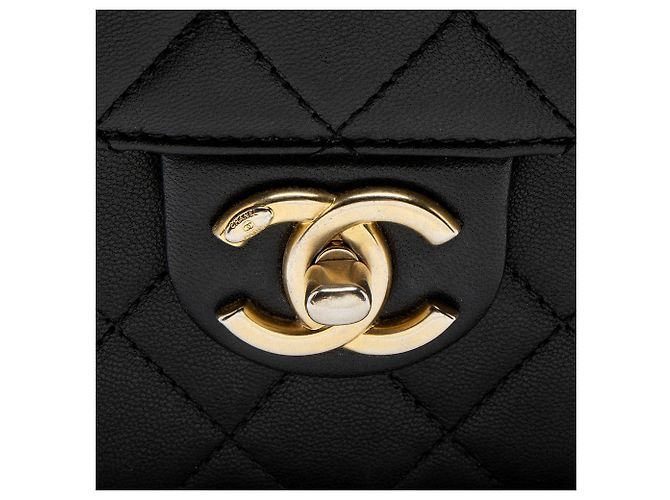 Gabrielle Borsa a tracolla verticale piccola in pelle di agnello chic con perle Chanel Nero - vista 9