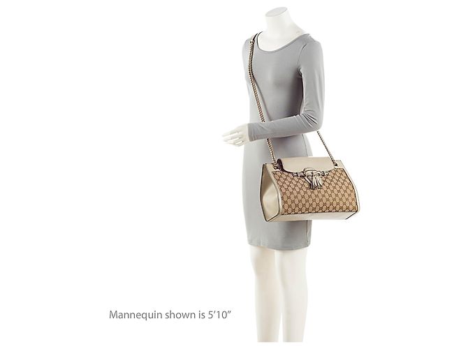 Gucci GG Canvas Emily Große Schultertasche Braun - Ansicht 5