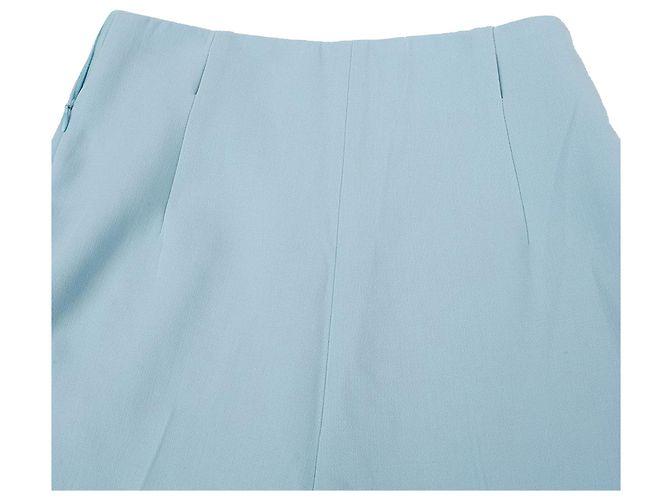 Pantalones anchos Hermès azul cielo lana - vista 10