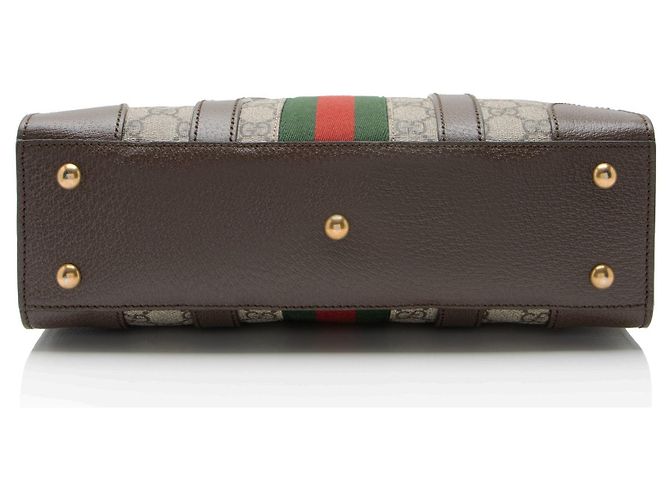 Borsa Tote Verticale Ophidia GG Supreme di Gucci Marrone Beige - vista 4