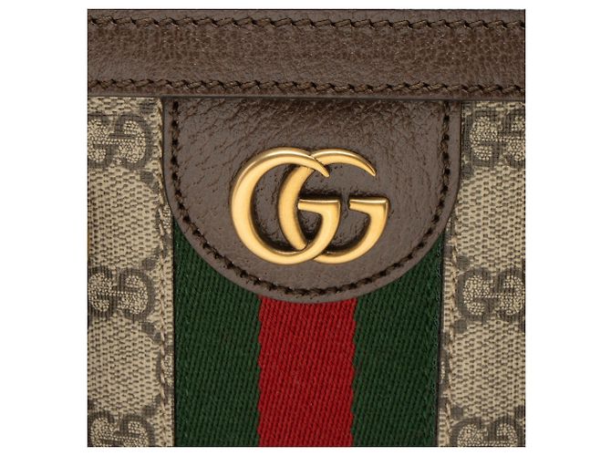 Borsa Tote Verticale Ophidia GG Supreme di Gucci Marrone Beige - vista 9