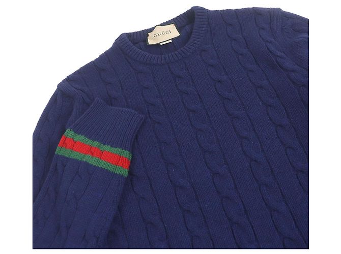 Suéter de cachemira Gucci Web line Azul Azul marino - vista 2