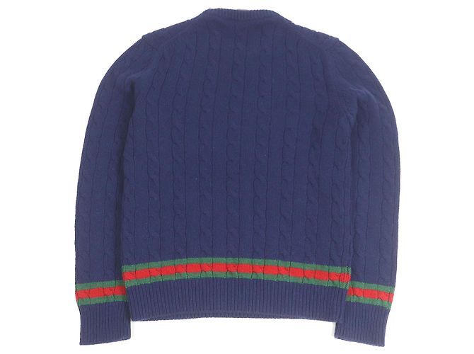 Suéter de cachemira Gucci Web line Azul Azul marino - vista 3