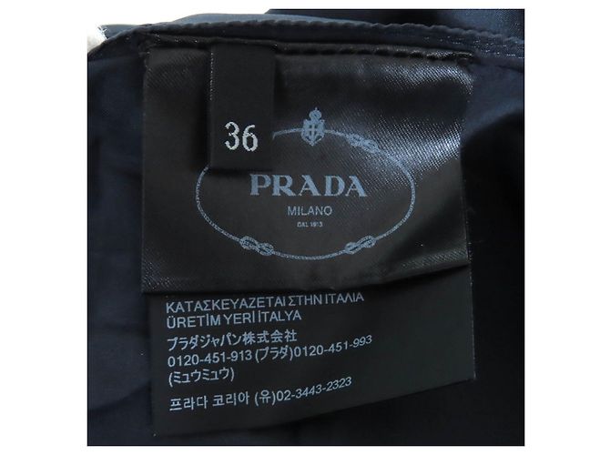 Prada Falda plisada de gabardina de lana Azul Azul marino - vista 12
