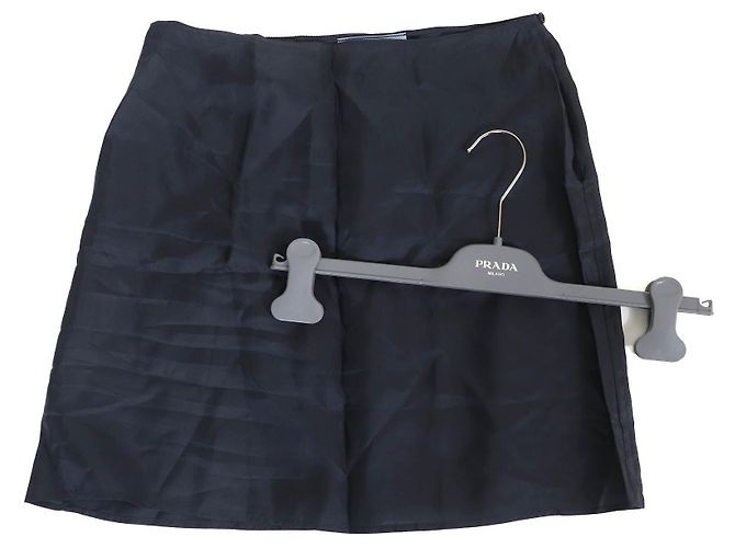 Prada Falda plisada de gabardina de lana Azul Azul marino - vista 14