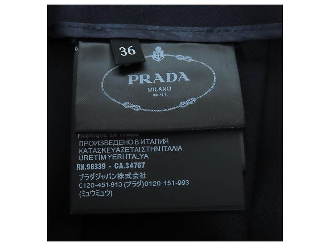 Prada Falda plisada de gabardina de lana Azul Azul marino - vista 7