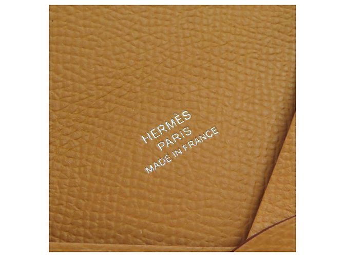 Tarjetero de cuero Epsom Calvi de Hermès Dorado - vista 7