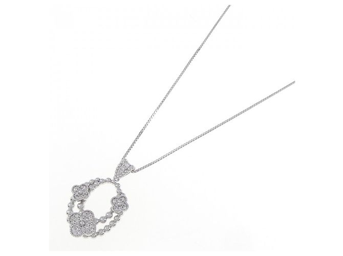 Autre Marque Collana in diamante in oro bianco Au750 a forma di fiore Argento - vista 2