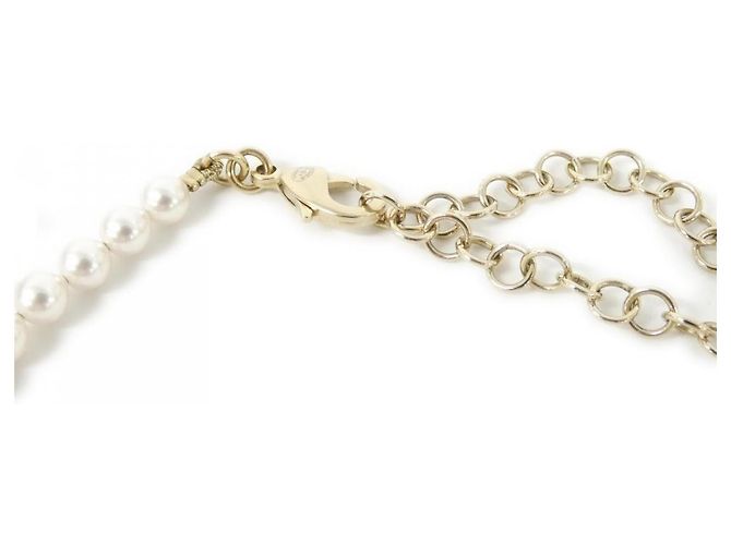 Classique Collier en cuir avec perles de fausse perle AB8496 de Chanel Noir - vue 4