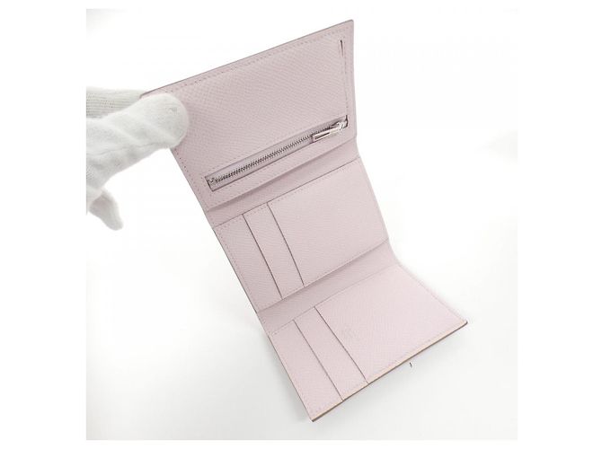 Béarn Hermès Cartera Hermes Bearn Combine Epsom Rosa - vista 7