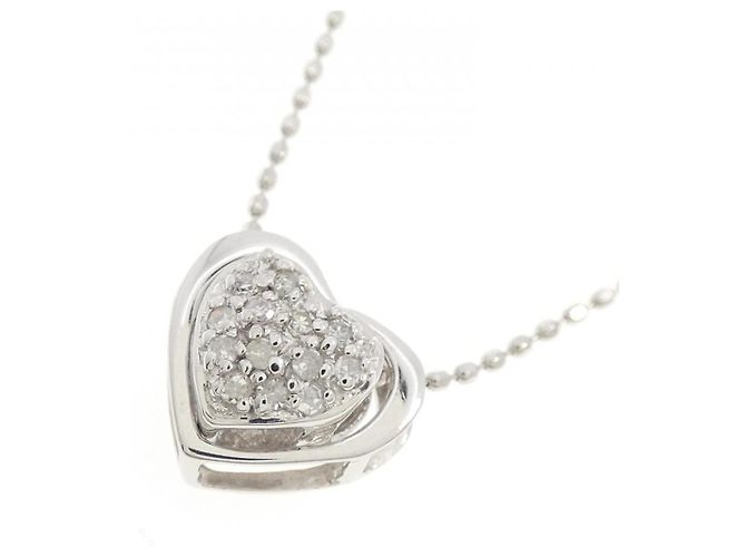 Autre Marque Collana in diamante a forma di cuore 2 vie Au750 Argento - vista 3