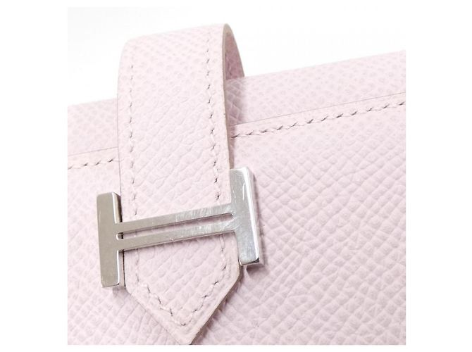 Béarn Hermès Cartera Hermes Bearn Combine en Epsom Rosa - vista 4