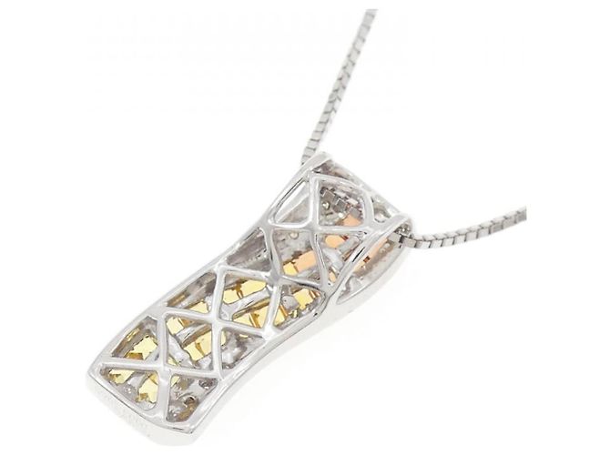 Autre Marque Au750 Saphir-Diamant-Halskette Silber - Ansicht 4