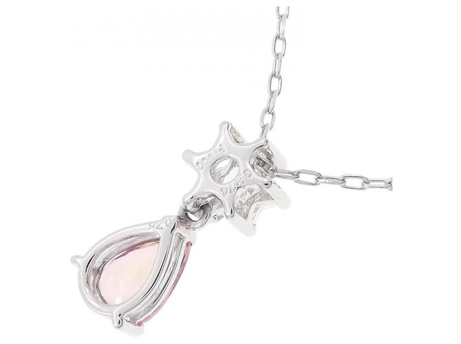 Autre Marque Platin-Saphir-Diamant-Halskette Silber - Ansicht 4
