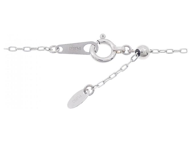 Autre Marque Platin-Saphir-Diamant-Halskette Silber - Ansicht 5