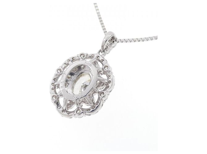 Autre Marque Platin-Diamant-Halskette Silber - Ansicht 4