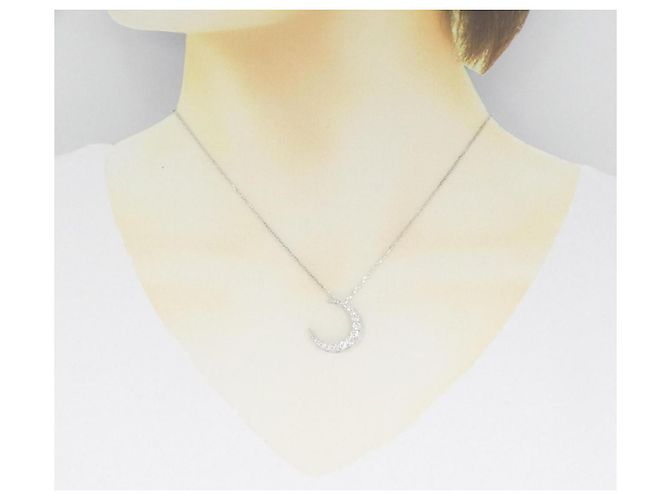 Autre Marque Collana Moon in Au750 e Diamanti Argento - vista 6