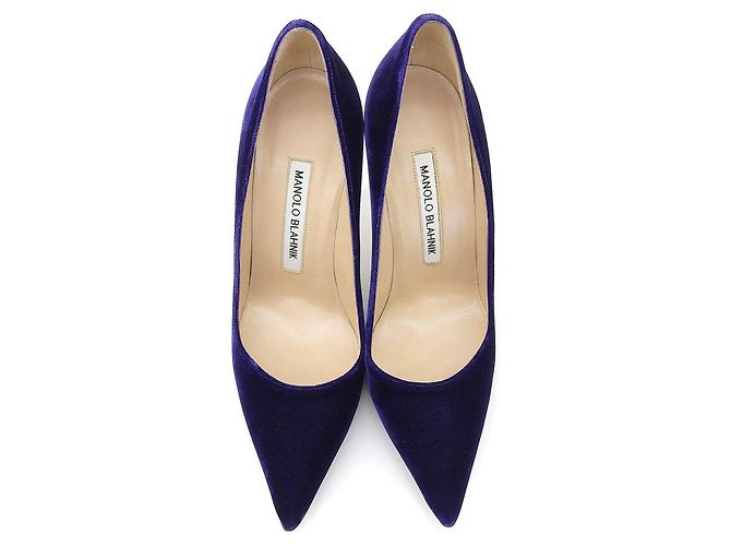 BB90 Samt Pumps von Manolo Blahnik Lila - Ansicht 2