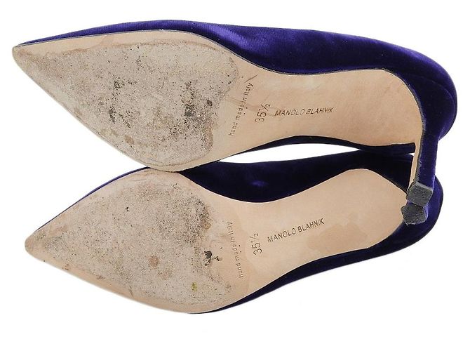 BB90 Samt Pumps von Manolo Blahnik Lila - Ansicht 6