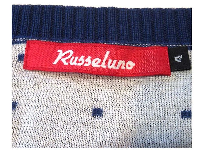 Autre Marque Russeluno Skull Nordic Strickpullover Blau Marineblau - Ansicht 7