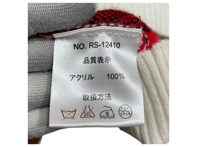 Autre Marque Russeluno Golf Strickpullover Weiß Rot - Ansicht 7