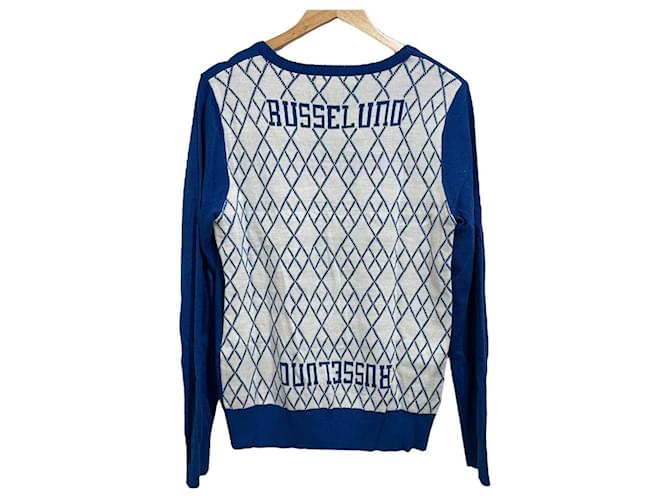 Autre Marque Russeluno Strick Golfpullover Rot Blau - Ansicht 2