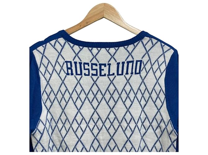 Autre Marque Russeluno Strick Golfpullover Rot Blau - Ansicht 3