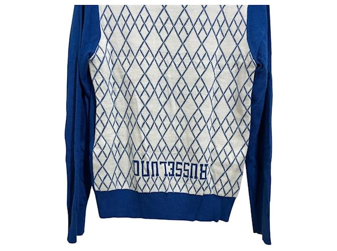 Autre Marque Russeluno Strick Golfpullover Rot Blau - Ansicht 4